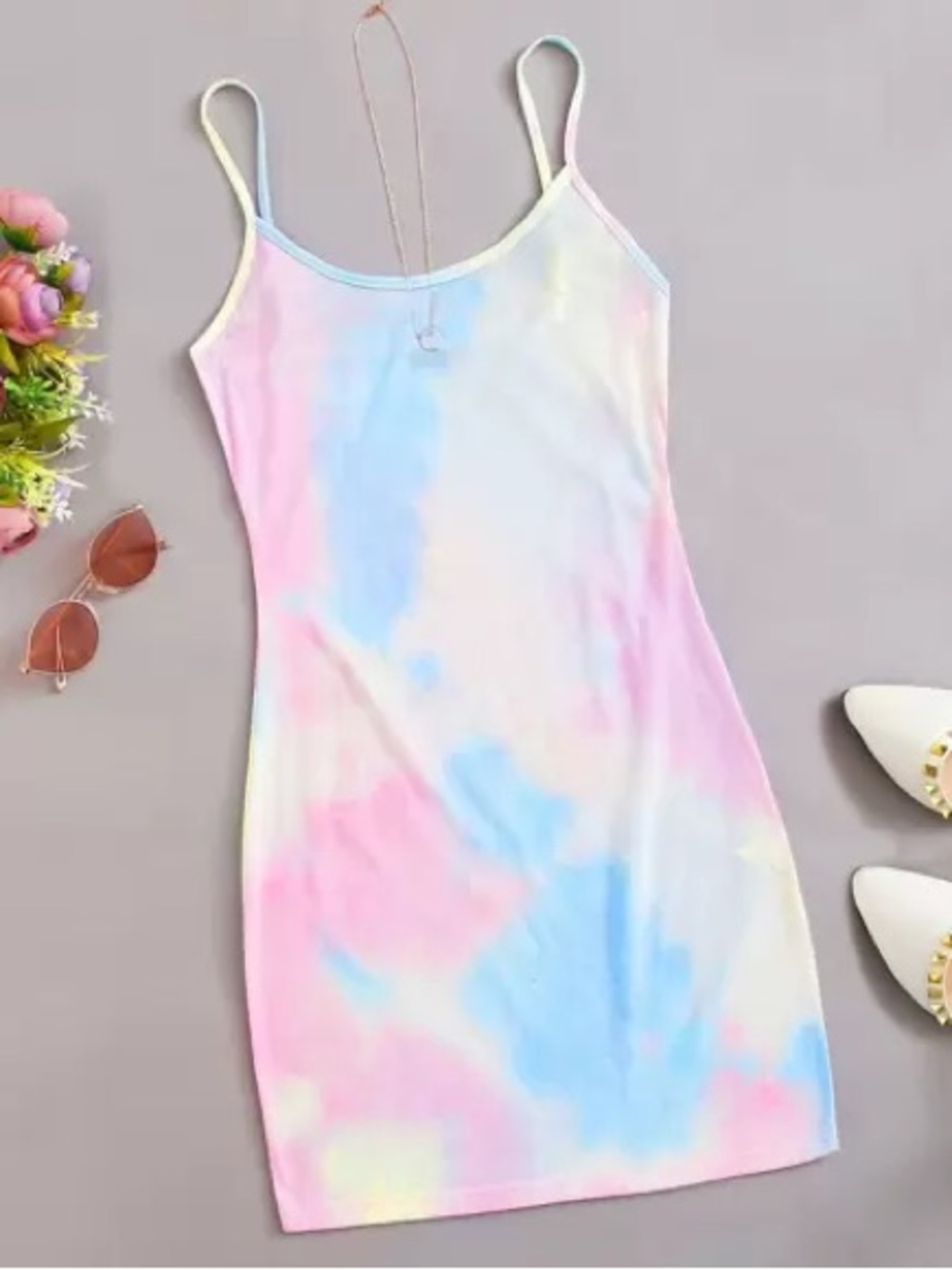 Pastel Tie-Dye Tank Mini Dress - Women